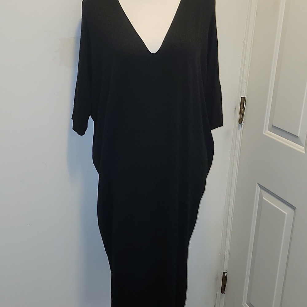 Natalie Busby Midi T Shirt Jersey Style dress Dolman Lagenlook Loungewear XS